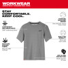 Milwaukee FREEFLEX™ Hybrid Work Tee - Short Sleeve Gray Large