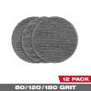 3" ASSORTED 80,120,180 GRIT MESH SANDING DISCS with TEAR RESISTENT MESH-12PK+PAD SAVER (225868)