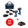 18V 2-Tool Combo Kit with Connected-Ready 1/2 In. Hammer Drill and Two-In-One 1/4 In. and 1/2 In. Impact Driver