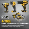 20V MAX Cordless Brushless 4-Tool Combo Kit (2.0Ah)