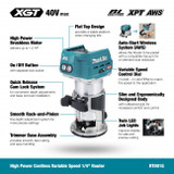 40V MAX XGT Brushless Router w/ AWS