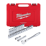 MILWAUKEE® SAE 3/8" DRIVE RATCHET & SOCKET SET (28 PCS)