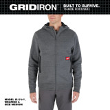 Milwaukee GRIDIRON™ Full-Zip Hoodie Gray Extra Large