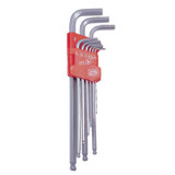 HEX KEY SET - S2 STEEL - EXTRA LONG BALL NOSE - SAE - 9PC