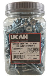 12-24 X 2" SW/4 U-DRILLS W/REAMER, Z/P, JUG OF 200