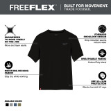 Milwaukee FREEFLEX™ Hybrid Work Tee - Short Sleeve Black 2XL