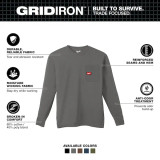 Milwaukee GRIDIRON™ Pocket T-Shirt - Long Sleeve Gray Large
