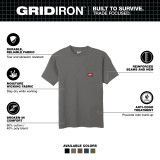 Milwaukee GRIDIRON™ Pocket T-Shirt - Short Sleeve Gray 2XL