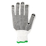 Gloves Knitted PVC Dots Green (L)