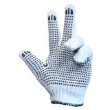 Gloves Knitted PVC Dots Unbleached (L)
