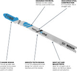 3", 14TPI, HSS Bosch Shank Jigsaw Blade  (5 pk)
