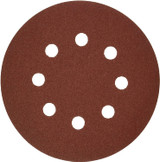 5" Hook & Loop Sanding Disc, 8-Hole, Red, 120 Grit
