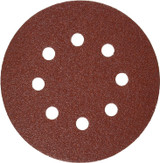 5" Hook & Loop Sanding Disc, 8-Hole, Red, 60 Grit 