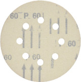 5" Hook & Loop Sanding Disc, 8-Hole, Red, 60 Grit 