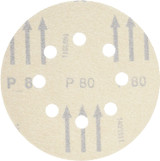 5" Hook & Loop Sanding Disc, 8-Hole, Red, 80 Grit 