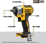 20V MAX XR 3/8" IMPACT WRENCH (HOG RING) - TOOL ON