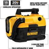 18V / 20V MAX CORDLESS WET/DRY VACUUM WITH HEPA FI