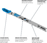 3", 24TPI, HSS Bosch Shank Jigsaw Blade  (5 pk).