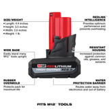 M12™ REDLITHIUM™ HIGH OUTPUT™ XC5.0 Battery Starter Pack