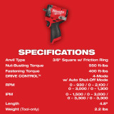 M12 FUEL™ Stubby 3/8" Impact Wrench