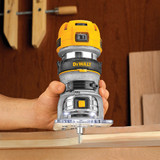 1-1/4 HP MAX Torque Variable Speed Compact Router Combo Kit With LED's