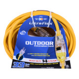 Extension Cord Outdoor SJTW 12/3 Lighted Single Tap 30ft Yellow