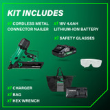 18V MultiVolt Brushless 1-1/2" Metal Connector Nailer Kit