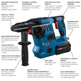 18V Brushless Connected-Ready SDS-plus® Bulldog™ 1-1/8 In. Rotary Hammer Kit