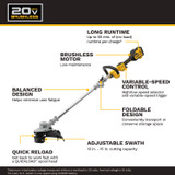 20V MAX Brushless Cordless Foldable String Trimmer Kit