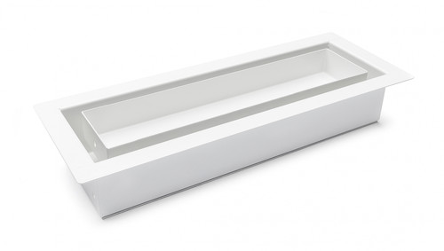 ARIA OG [SUPPLY] FRAMED FLOOR VENT [LUXE] 4" X 10" - MATTE BLACK