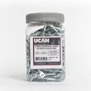 1/4""x2""ACOUSTICAL EYE LAG U-DRILLS,#3PT, JUG OF 