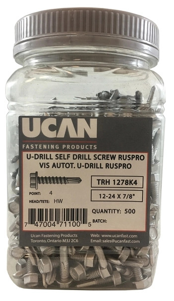 12-24 X 7/8" IHWH/4 U-DRILLS, RUSPRO, JUG OF 500 P