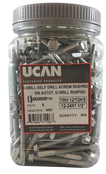 12-24 X 1-1/2" IHWH/5 U-DRILLS, RUSPRO, JUG OF 300