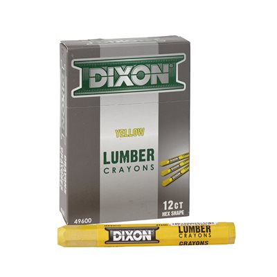 12pk LUMBER CRAYON YELLOW #496