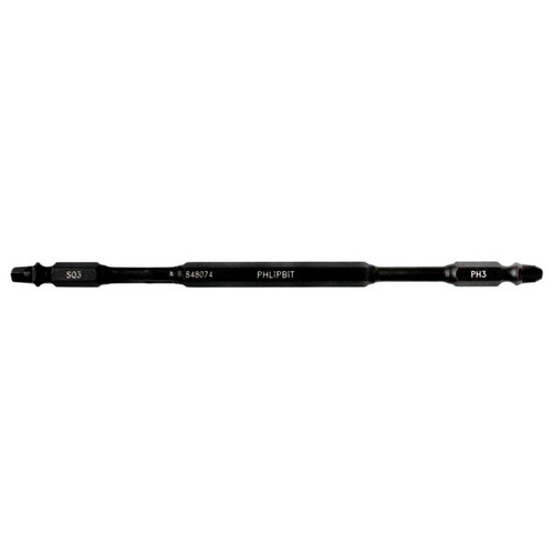 PHLiPBiT SQ3+PH3 6" #848074 Double Ended Impact Bit Black/Bare (226230)