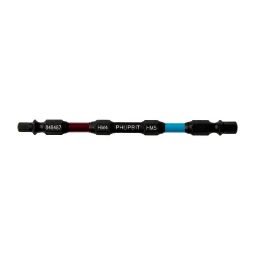 PHLiPBiT HM4+HM5 4" #848487 Double Ended Impact Bit Maroon/Teal (226222)