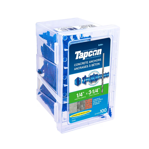 1/4" X 3-1/4" HEX TAPCON (100 PCS)