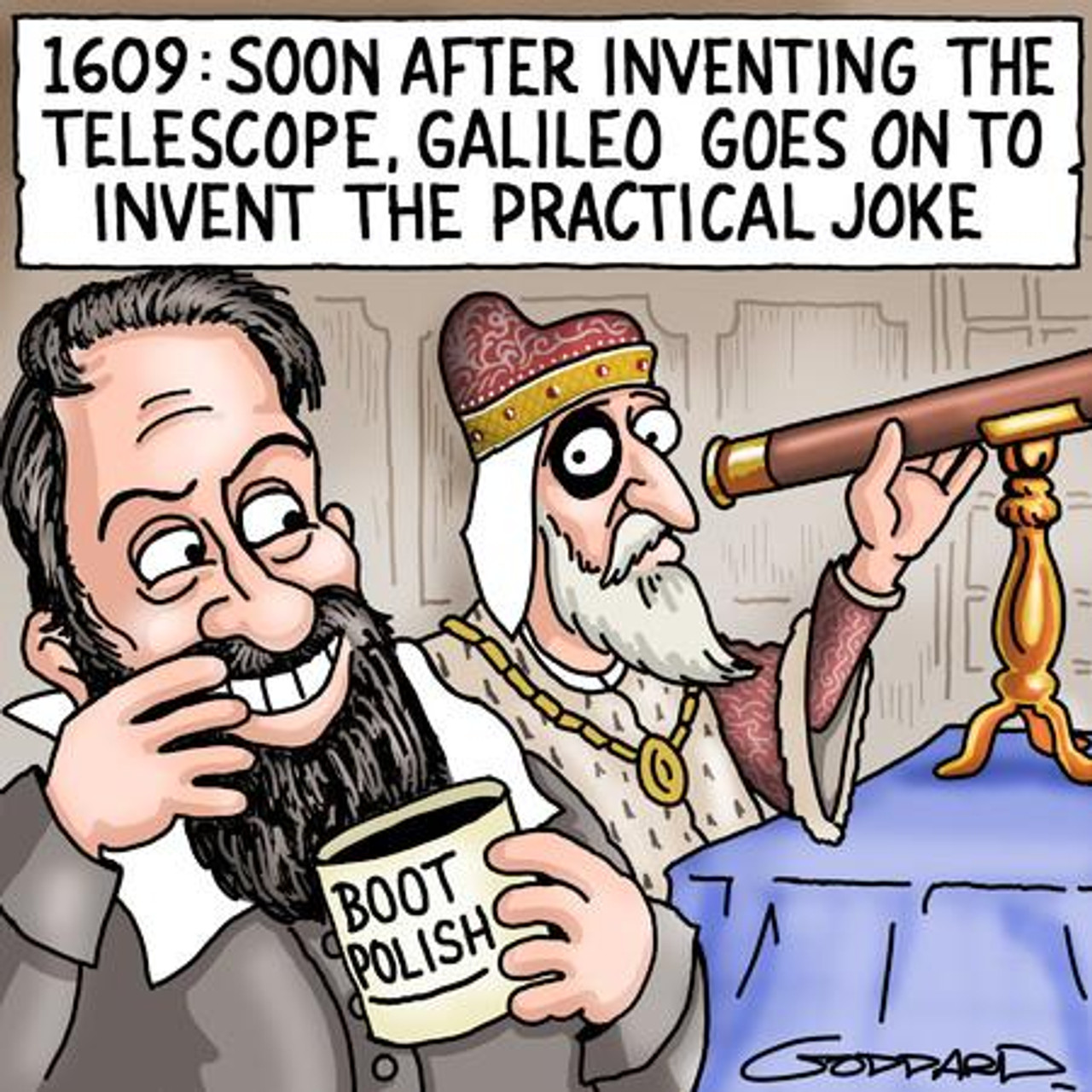 30374046-Clive Goddard - Sunday Sun 1609: Soon after inventing the  telescope Galileo goes on to invent the practical joke - The Times |  Newsprints