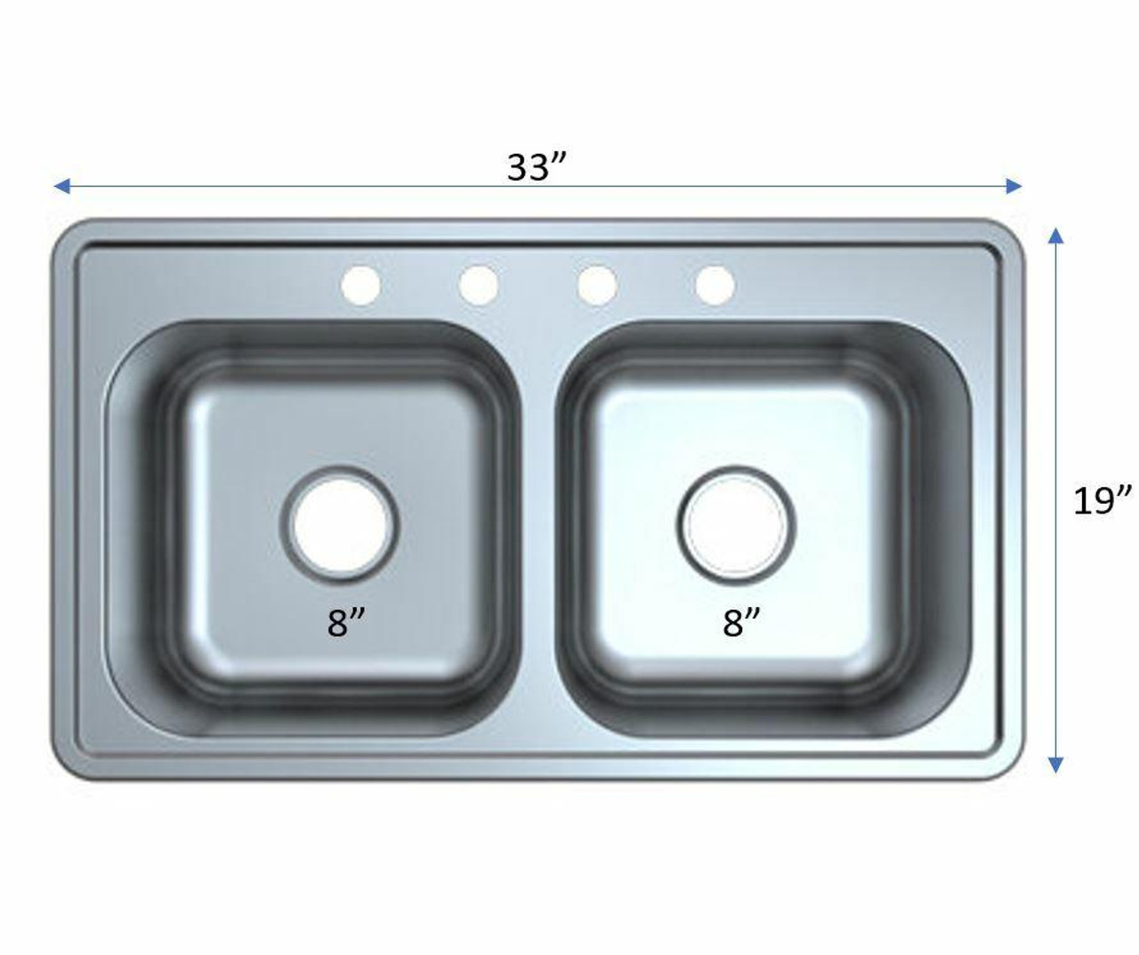 33x19x8 Kitchen Sink Things In The Kitchen   Stonecrest 33 X 19 X 8 Stainless Steel Double Bowl Sink  68575.1643647588 