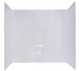  Better Bath 60" x 40" Heavy Gauge ABS Plastic Mobile Home Tiled Garden Tub Surround - 1-Piece - White 