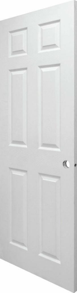 28" x 80" Wood Grain Embossed Interior 6-Panel Door - White | Mobile