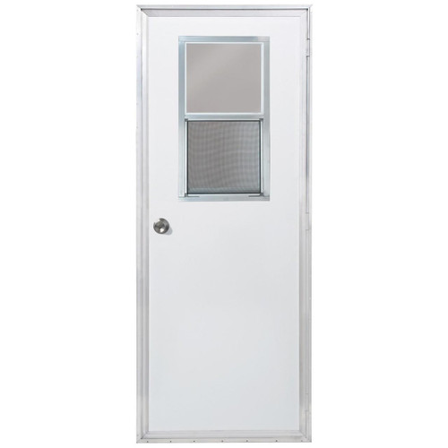 Dexter 32" x 78" Mobile Home Outswing Door with Vertical Sliding Window 