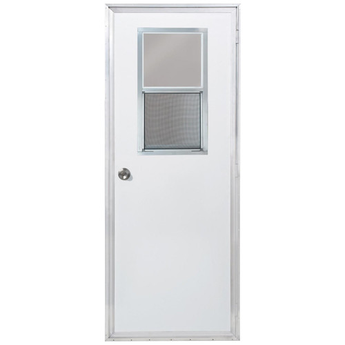 Dexter 36" x 74" Mobile Home Outswing Door with Vertical Sliding Window 
