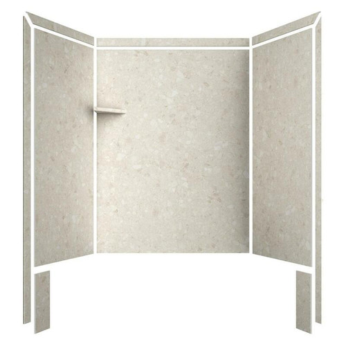Flexstone Elite 54" x 27" x 80" Composite Mobile Home Shower Wall Surround - 3 Piece - Calabria (Travertine)