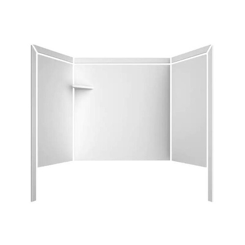 Flexstone Elite 54" x 27" x 60" Composite Mobile Home Bathtub Wall Surround - 3 Piece- White