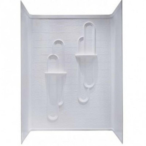 Better Bath 54" x 28" Heavy Gauge ABS Plastic Mobile Home Designer Shower Wall Surround - 3 Piece - White