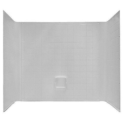 white plastic bathtub & shower flange molding