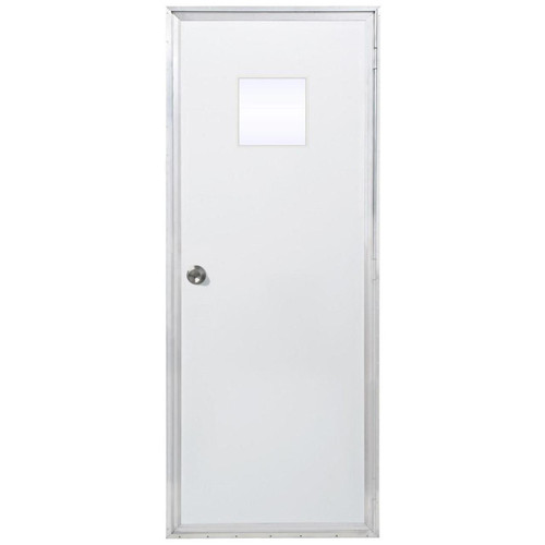 Dexter 32" x 78" Mobile Home Outswing Door with 10" x 10" Square Window - Clear Glass 