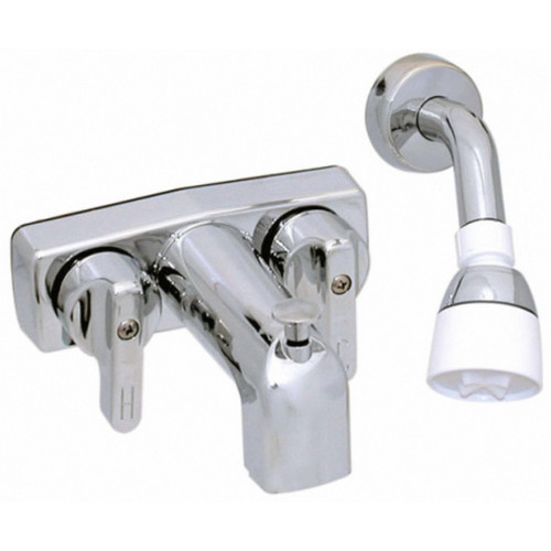 2-Lever Tub and Concealed Shower Combo Long Spout Faucet with Pop-Up Diverter - Brass Stem and Bonnet - Brass Underbody