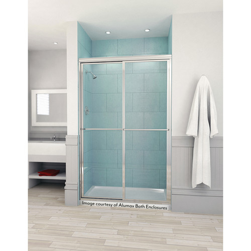 Sliding Shower Door - 54" x 65" - Clear Glass